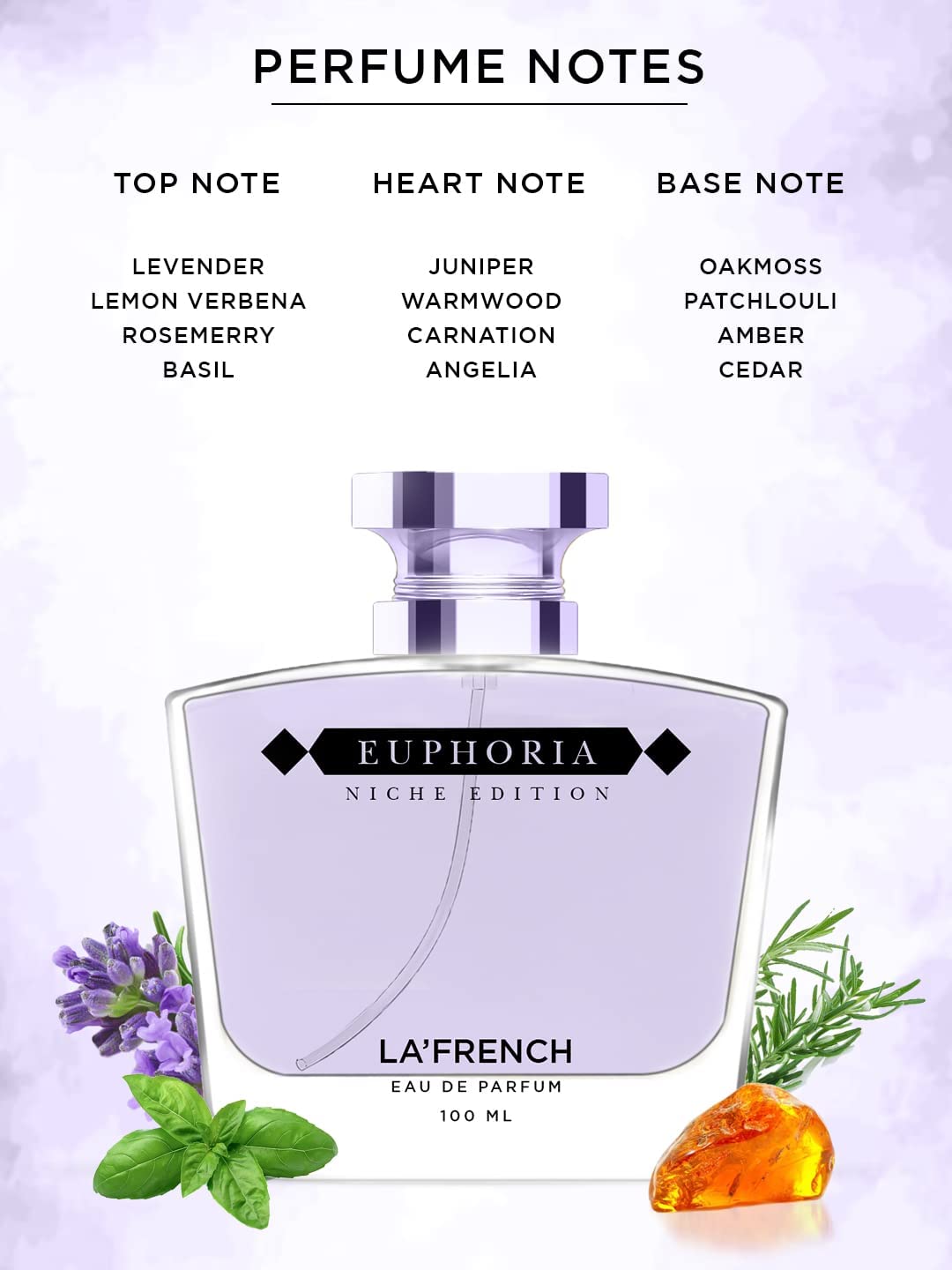 French Euphoria Perfume for Men & Women - Intense Eau de Parfum | Premium Long-Lasting Luxury Fragrance | Unisex Gift Set (3.38 Fl Oz) | Perfect for Date Night, Office & Special Occasions