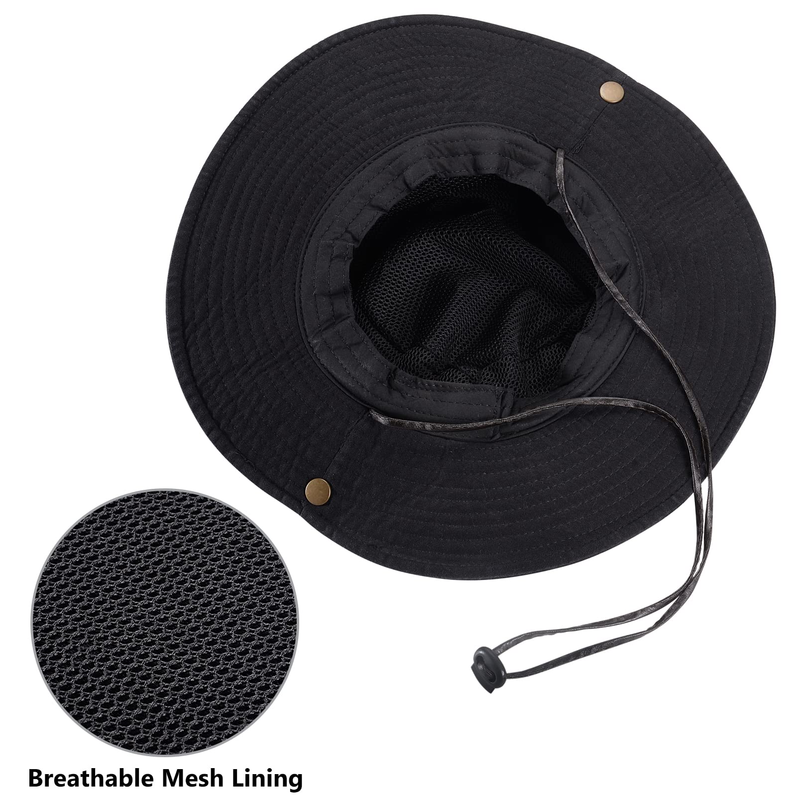 UPF 50+ Sun Hat for Men & Women - Wide Brim Bucket Fishing Hat with Neck Flap, Safari Boonie Hat for Outdoor Activities, Beach, Hiking & Travel