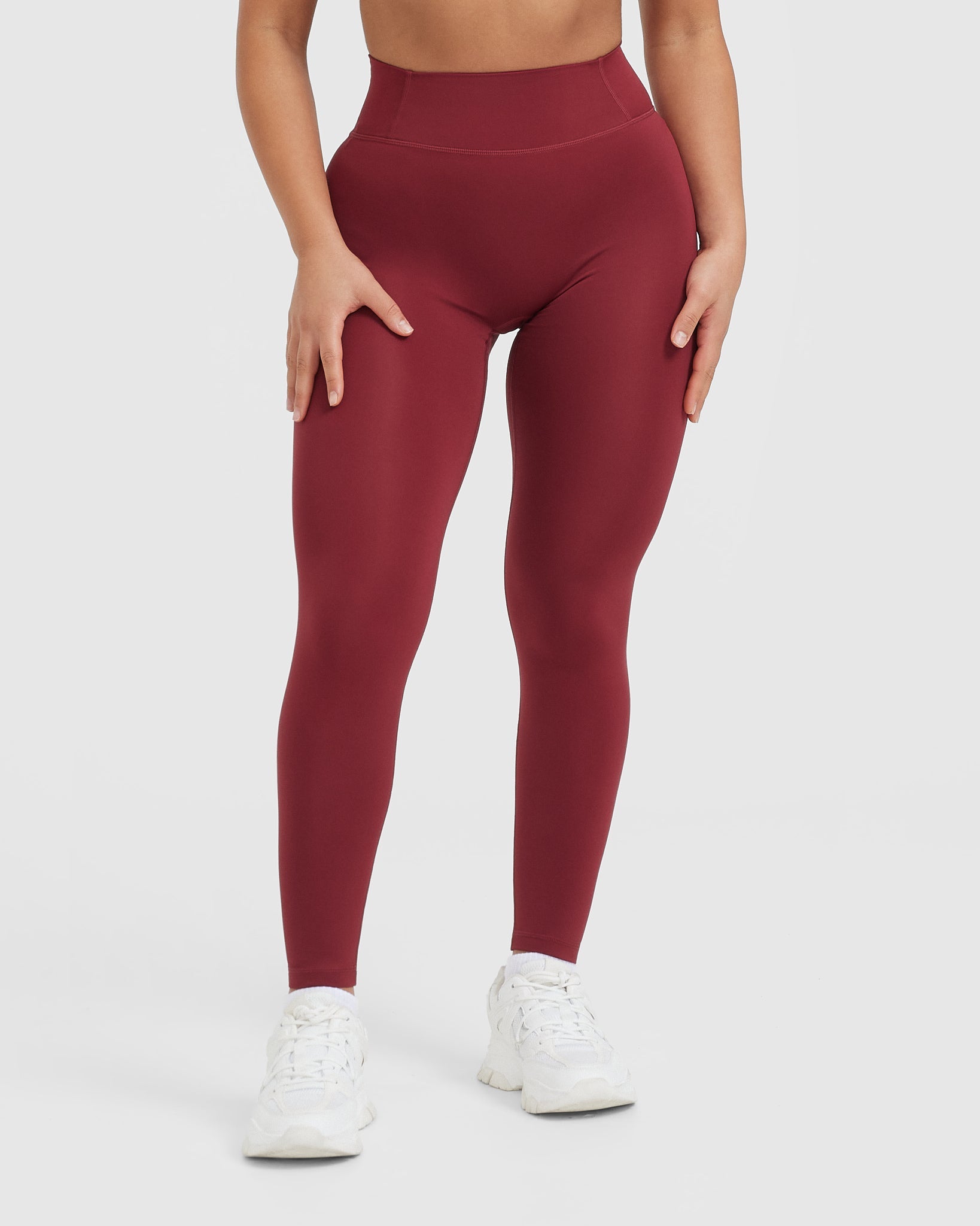 Timeless High Waisted Leggings for Women - Soft Stretchy Yoga Pants in Burnt Cherry | Perfect for Workouts, Yoga & Everyday Wear