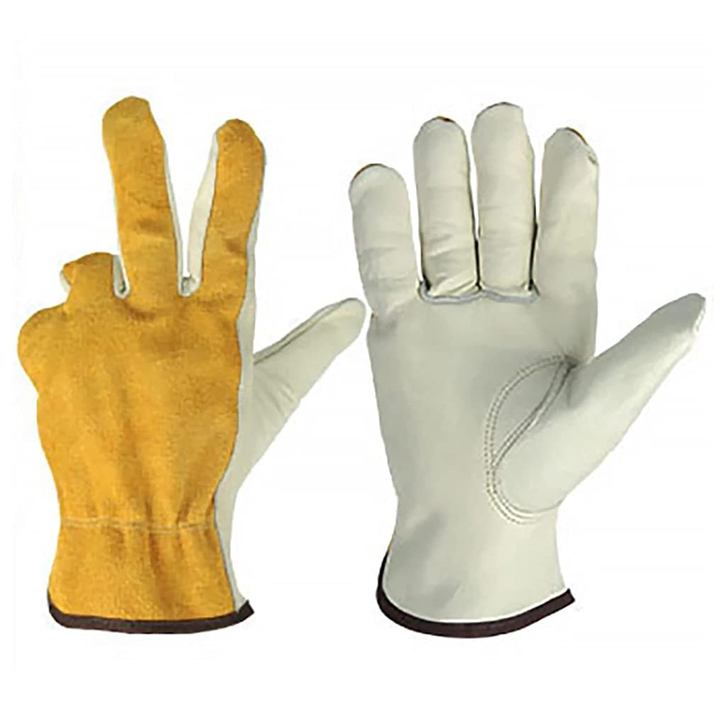 YFQHDD 2 Pairs Leather Gardening Gloves - Heat Resistant, Non-Slip Work Gloves for Welding, Yard Work & Hand Protection | Ideal for Gardening, Construction & DIY Projects
