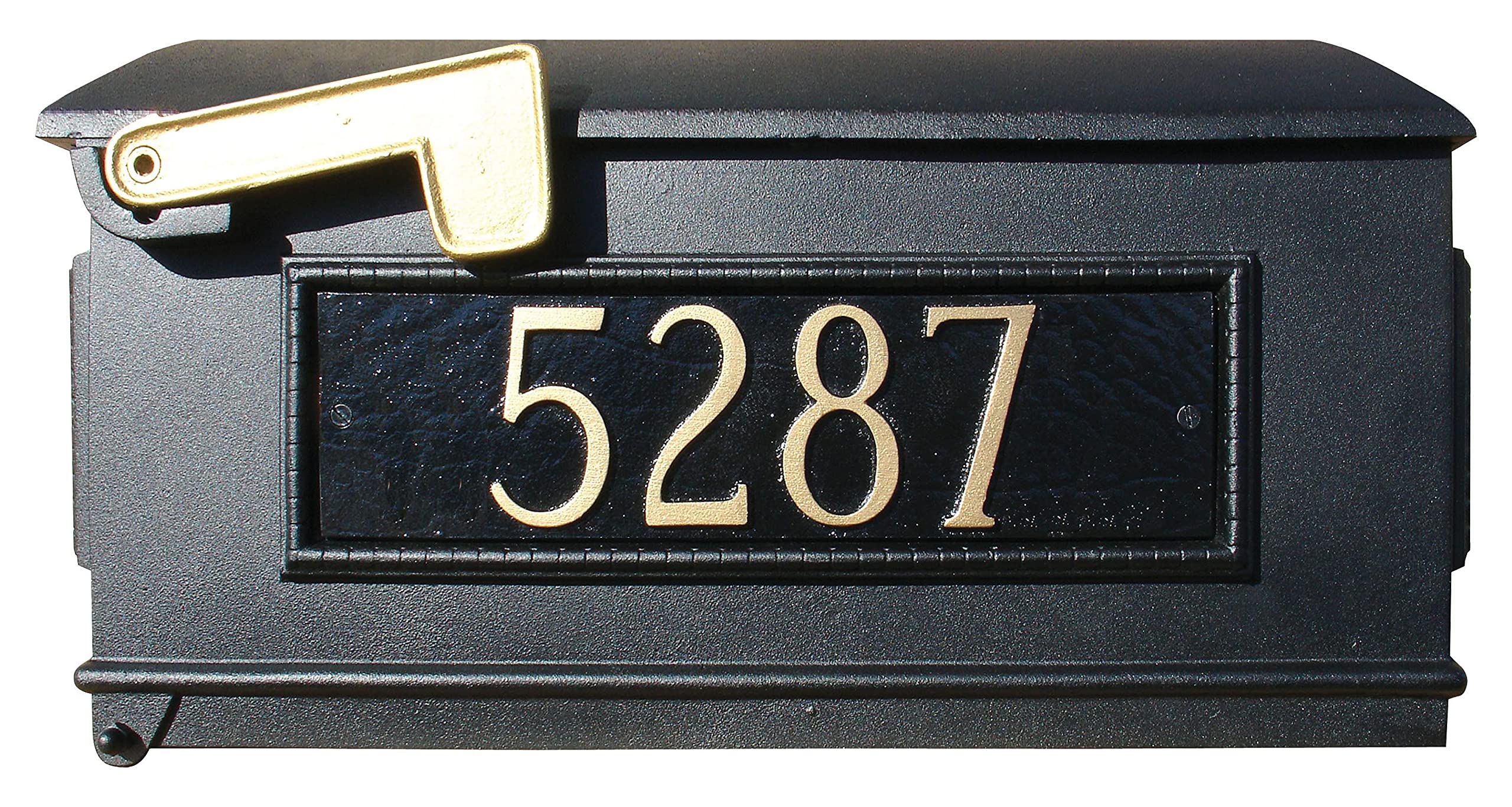 QualArc LM3P-BL Black Lewiston Mailbox with 3 Address Plates - Durable Residential Mailbox for Houses, Apartments & Office Buildings