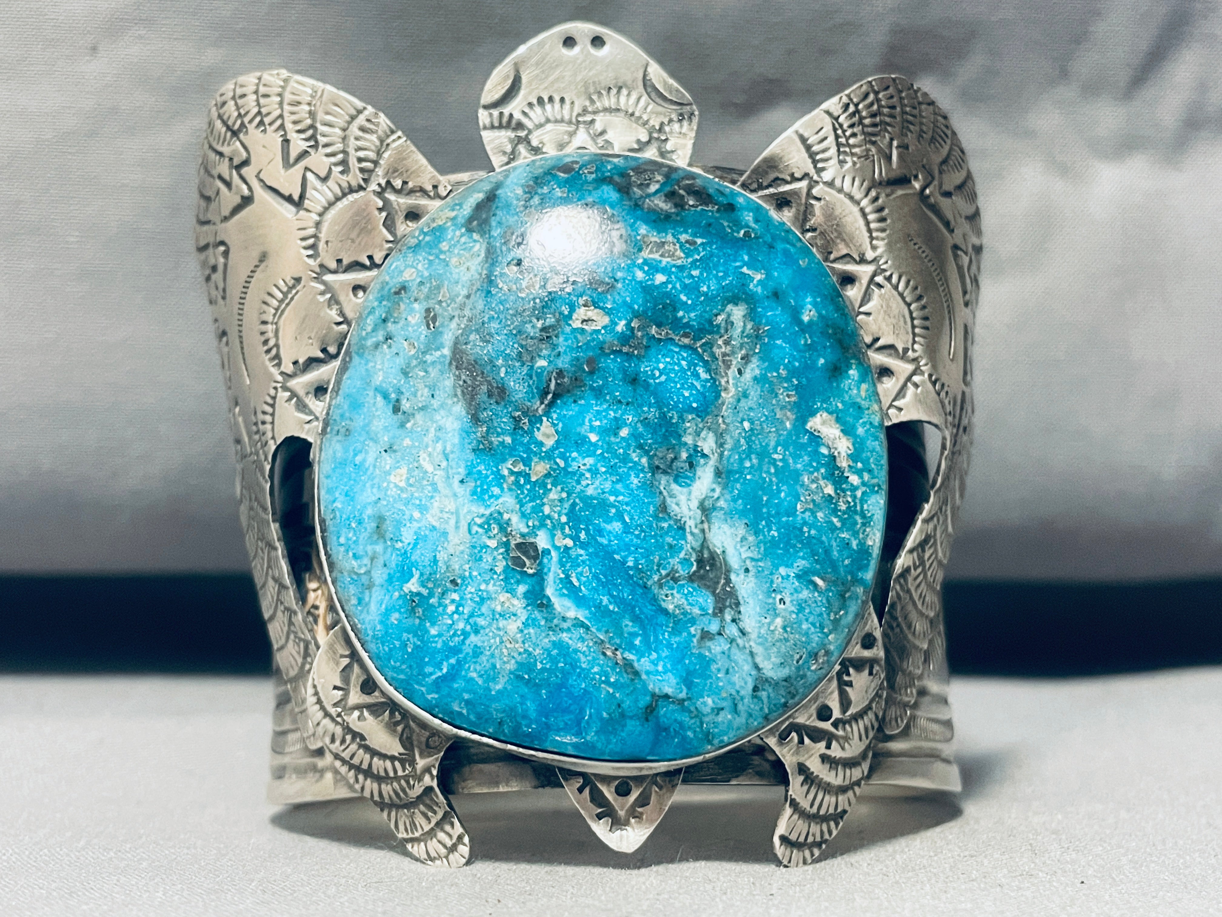164 Grams Sterling Silver Navajo Turquoise Cuff Bracelet for Men - Authentic Native American Handmade Jewelry - Perfect for Gifts, Weddings & Special Occasions