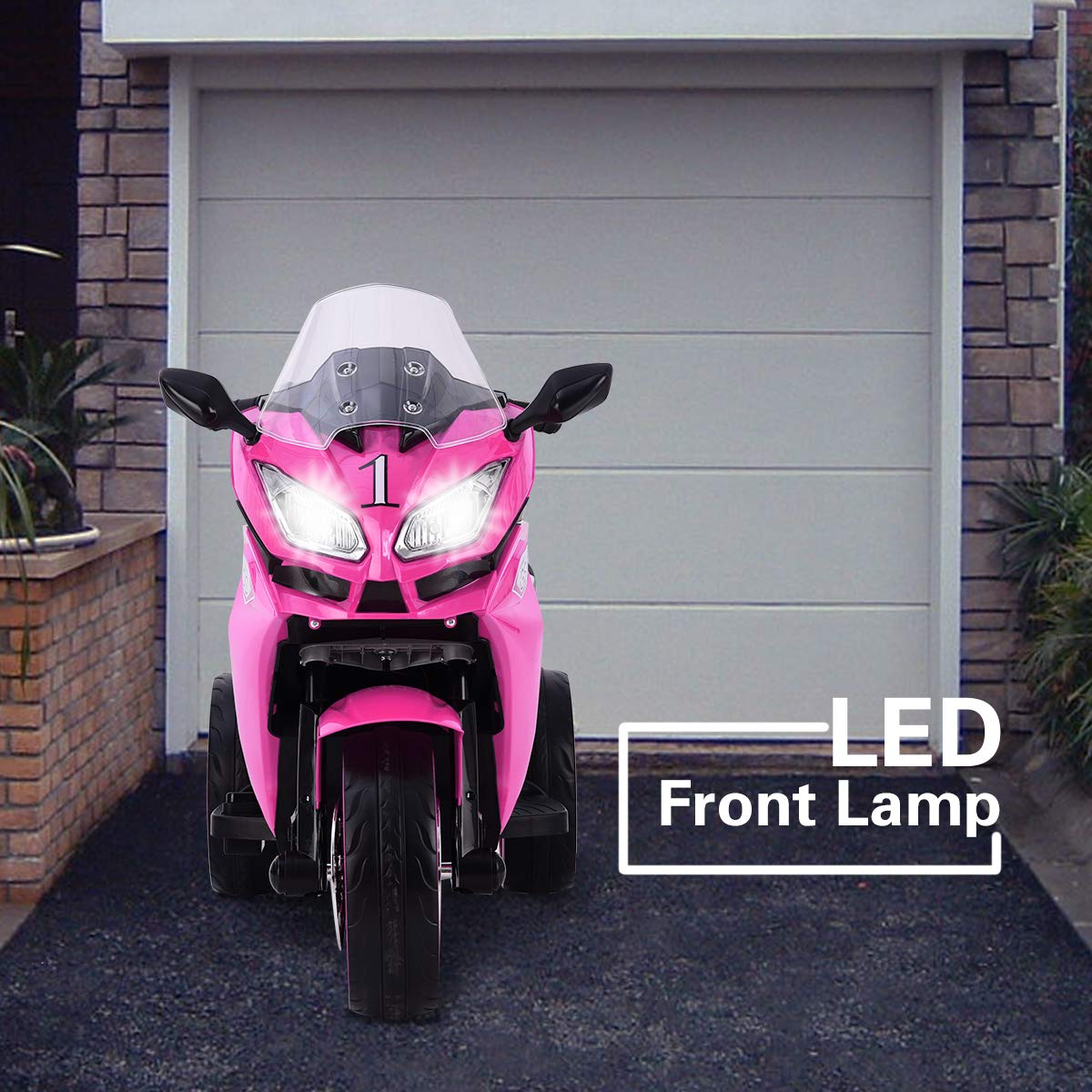 12V Kids Electric Motorcycle - 1.8-3.2 MPH Speed, LED Light-Up Wheels, 8-12 Hour Charge Time, Pink Ride-On Toy | Perfect for Birthday Gifts, Outdoor Play & Learning to Ride for Toddlers Ages 3-6