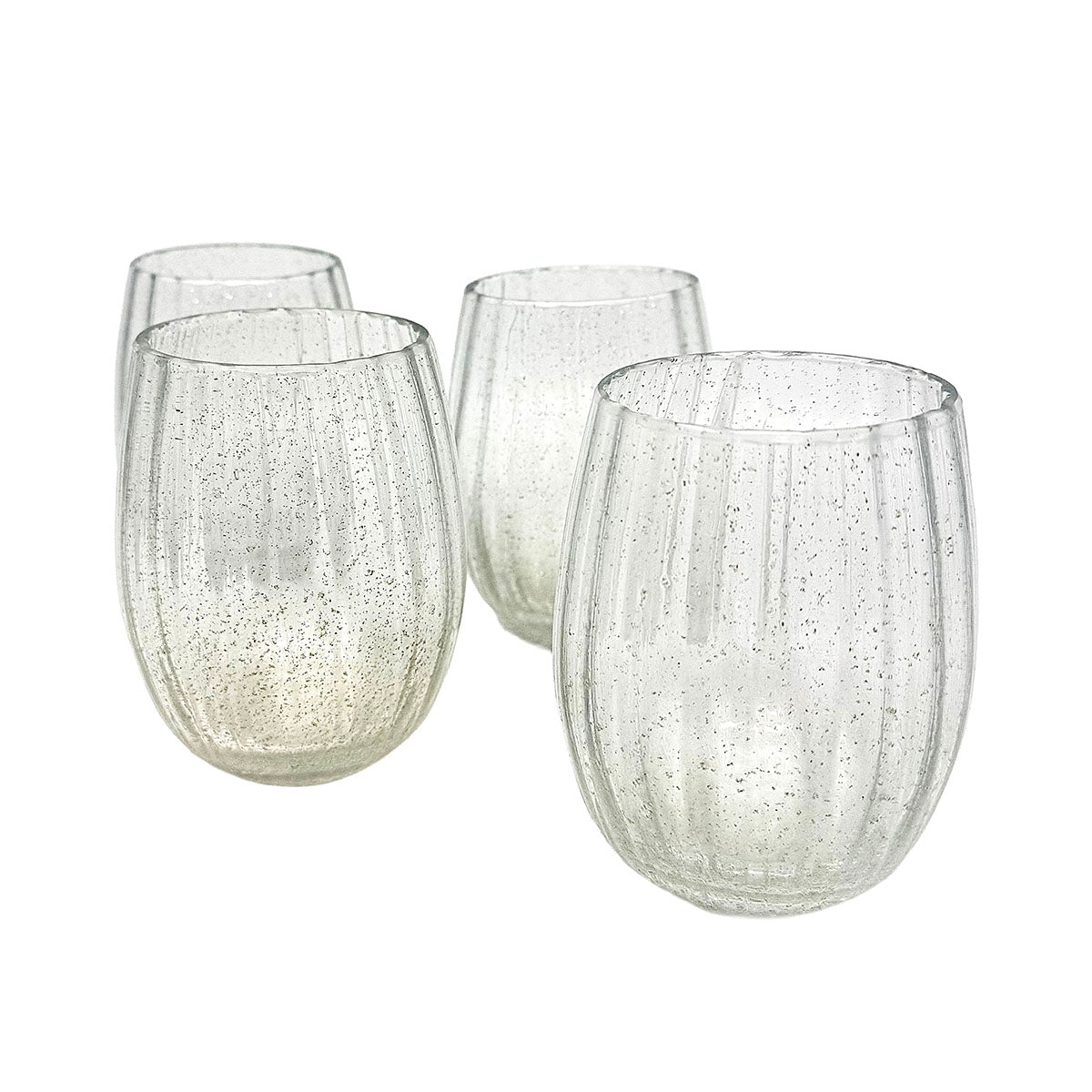 4-Piece Starburst Glass Tumblers Set - Colorful Drinking Cups for Cocktails, Juice & Iced Coffee - Perfect for Parties, BBQs & Home Entertaining