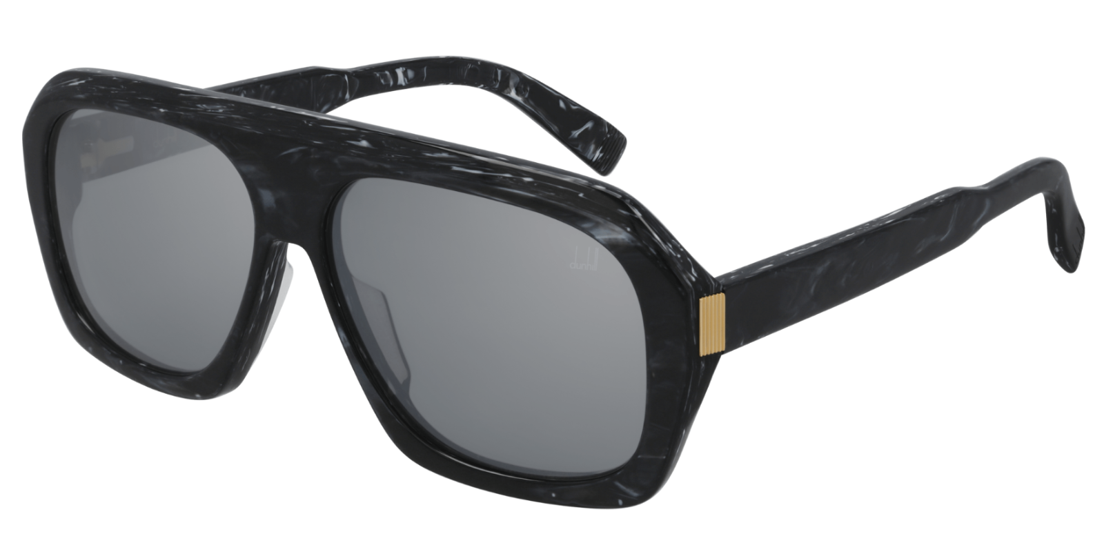 Dunhill DU0022S 003 Black & Silver Oversize Square Men's Sunglasses - Stylish UV Protection for Driving, Outdoor Activities & Fashion