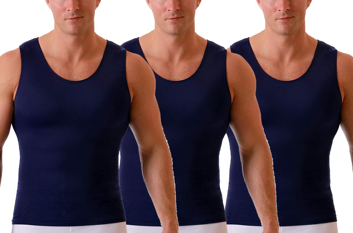 Insta Slim ISPRO Men's Slimming Muscle Tank Top - Shapewear Compression Shirt for Weight Loss & Body Shaping | Made in USA | Gym Workout & Everyday Wear
