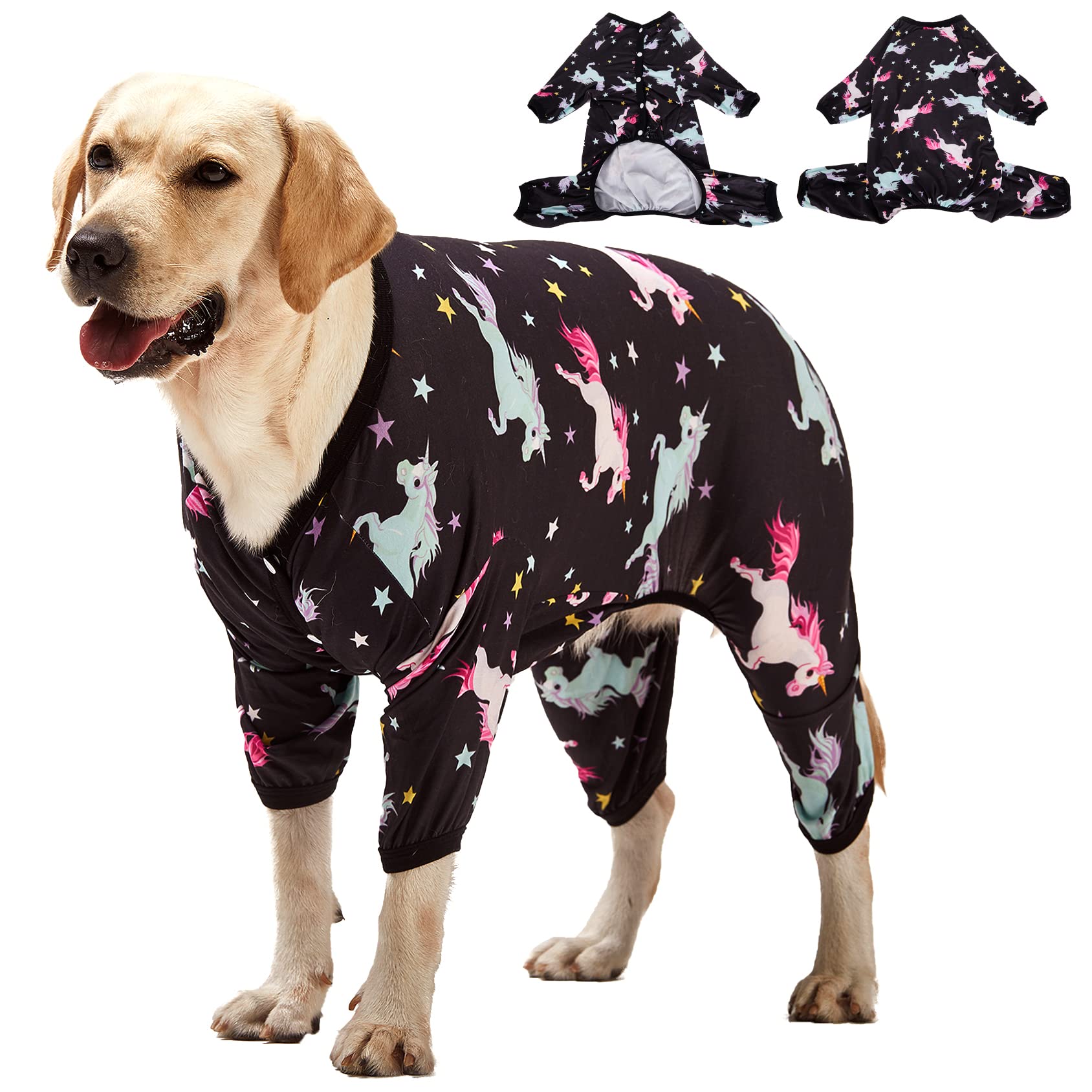 **LovinPet Post-Surgical Recovery Dog Pajamas for Large Dogs – Lightweight Pullover Full Coverage Dog Pjs with Wild Horses Galloping Print – Perfect for Post-Op Care, Anxiety Relief & Comfort at Home**