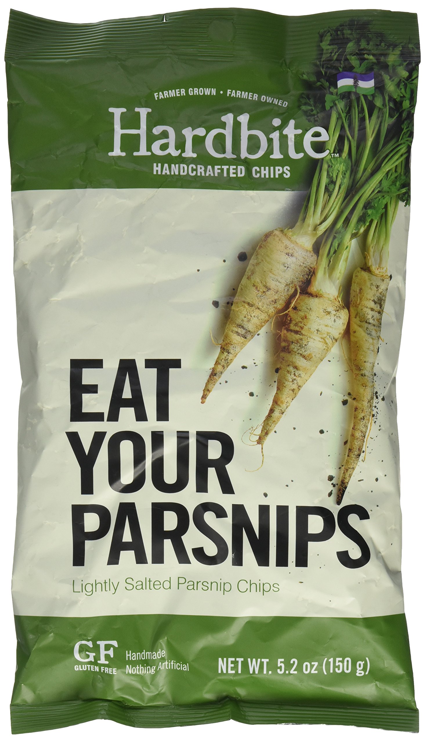 Hardbite Parsnip Chips - 5.2 oz Bag | Crunchy & Healthy Root Vegetable Snacks | Perfect for Keto, Paleo & Vegan Diets | Great for Lunchboxes, Office Snacks & Road Trips