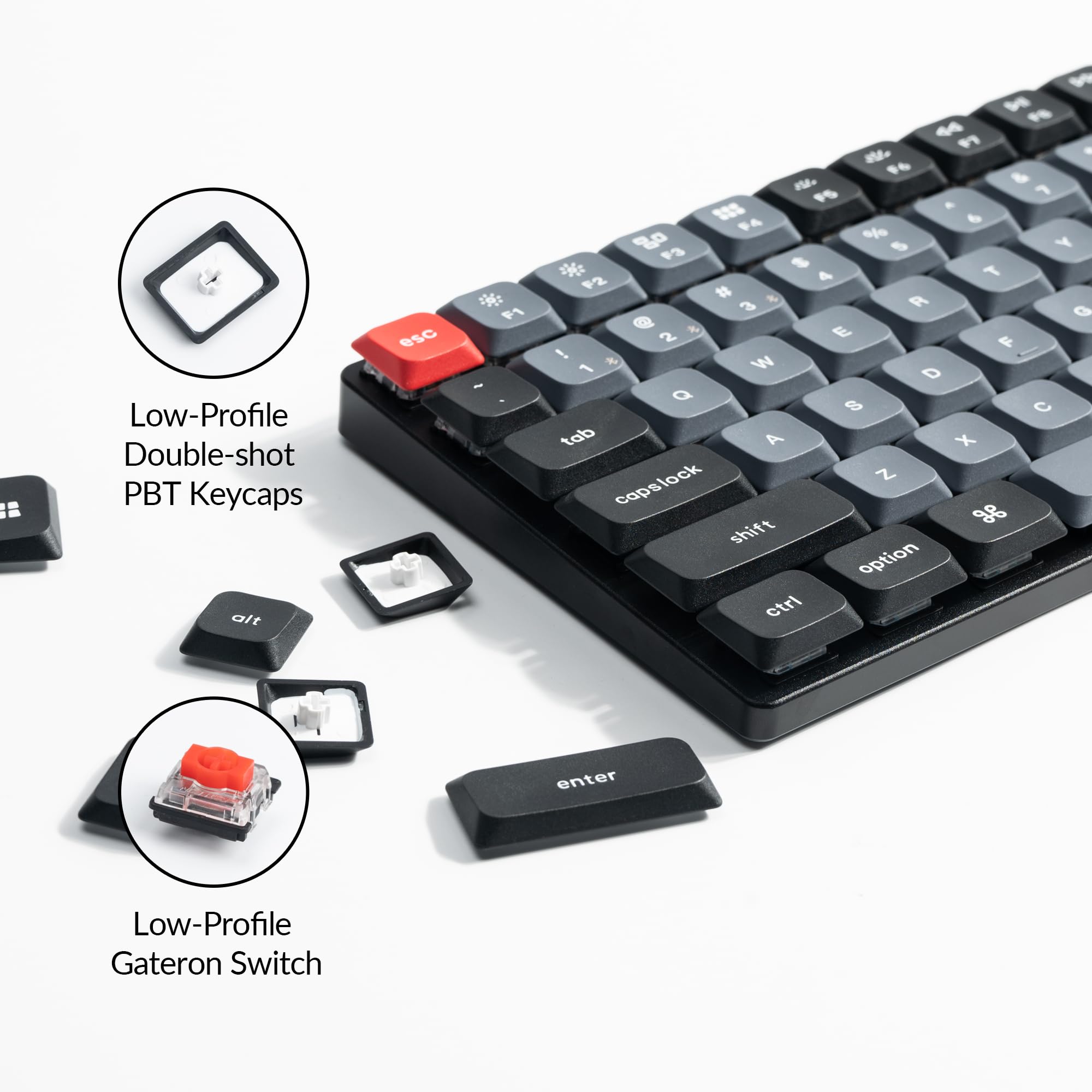 Keychron K17 Pro Low-Profile Wireless Mechanical Keyboard - QMK/VIA Programmable, Bluetooth/Wired, RGB Backlight, Numpad & Knob - Compatible with Mac/Windows/Linux - Perfect for Office, Gaming & Programming