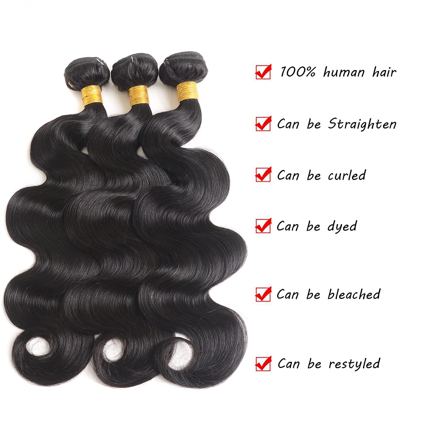 **Tasumla 12A 100% Unprocessed Brazilian Virgin Human Hair Bundles - Body Wave 3 Bundles (26/28/30 Inch) | Natural Color Human Hair Extensions for Weaving & Styling | Perfect for Daily Wear, Parties & Special Occasions**