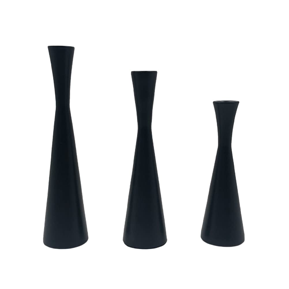 LIOOBO 3-Piece Elegant Glass Candle Holders Set - Romantic Candlelight Dinner Decor for Wedding, Anniversary & Home Decoration - Perfect for Table Centerpieces, Bathroom Relaxation & Bedroom Ambiance