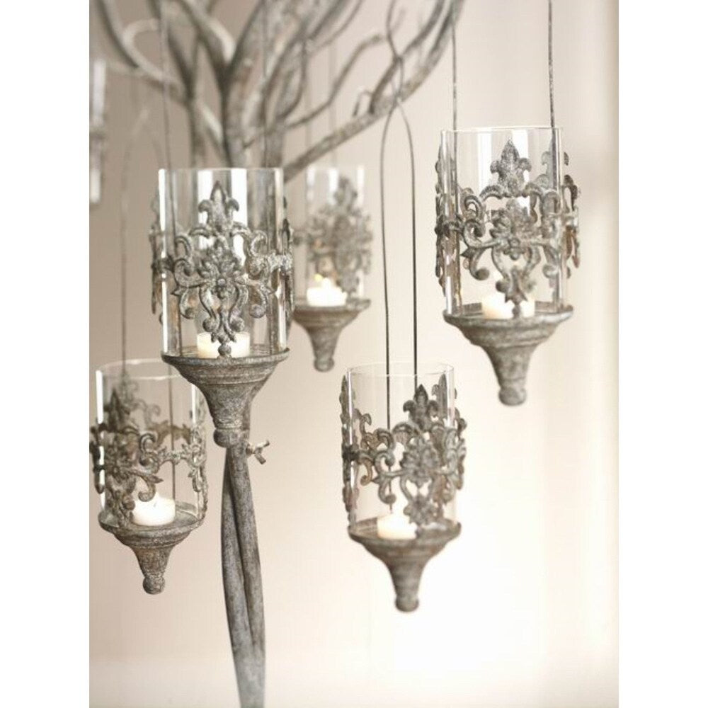 Belissa Antique Metal Hanging Candle Holder Set of 12 - Rustic Home Decor for Wedding, Party, Garden & Outdoor Lighting