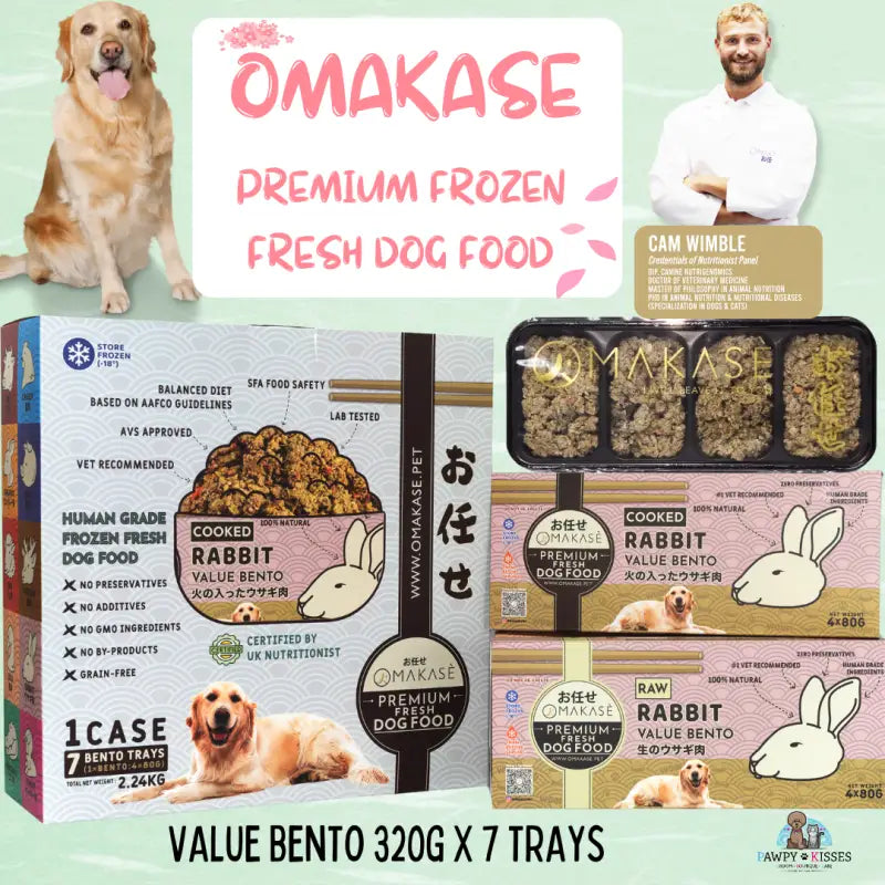 OMAKASE Premium Cooked Frozen Dog Food - 10 Delicious Flavors, 2.24kg (7 x 320g) Value Pack - Healthy Meal for Small & Medium Dogs - Perfect for Daily Feeding, Travel & Special Occasions