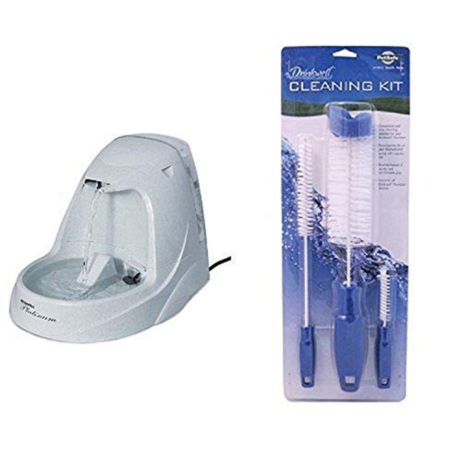 PetSafe Drinkwell Platinum Pet Fountain with Cleaning Kit - Automatic Water Dispenser for Cats & Dogs - Perfect for Home, Office, or Travel Use
