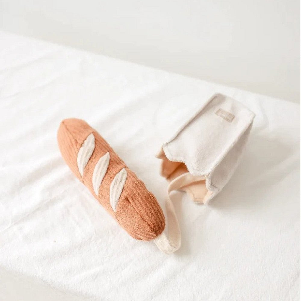 Mini Baguette Pocket & Squeaky Dog Toy - Soft Chew Toy for Small & Medium Dogs - Perfect for Playtime, Training & Teething Relief