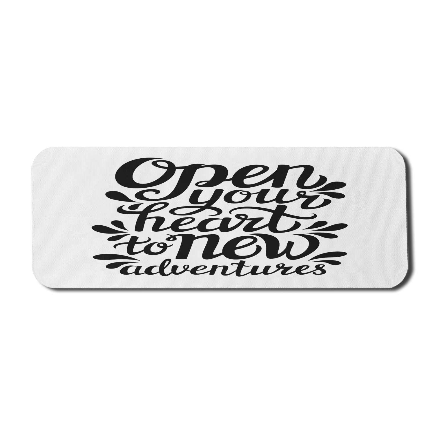 Ambesonne Adventure Themed Computer Mouse Pad - 60s Inspired Design with Motivational Lettering, Non-Slip Rubber Base, Large Gaming Size 31