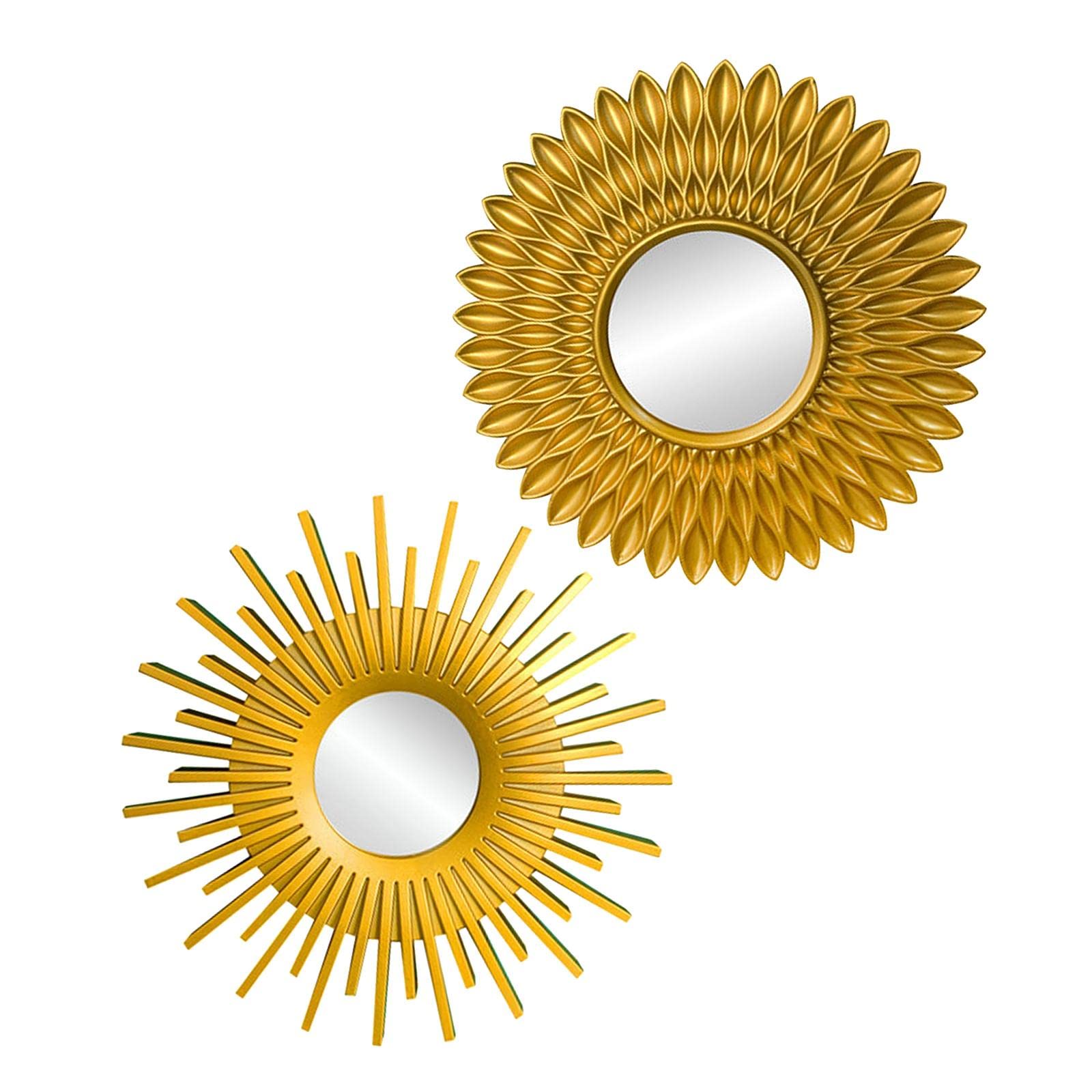 MagiDeal 2 Pack Hanging Wall Mirrors - Decorative Accent Mirrors for Bathroom, Bedroom, Dresser & Entryway - Perfect for Home Decor & Vanity Makeup Area