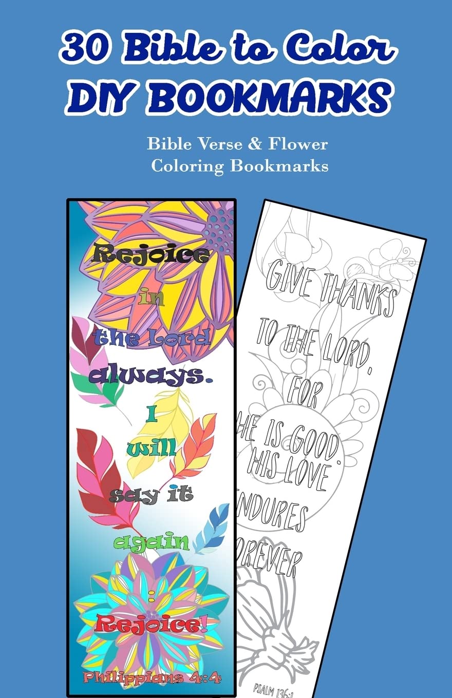 30 DIY Bible Coloring Bookmarks with Scripture Verses & Floral Designs - Perfect for Bible Study, Gifts & Relaxation