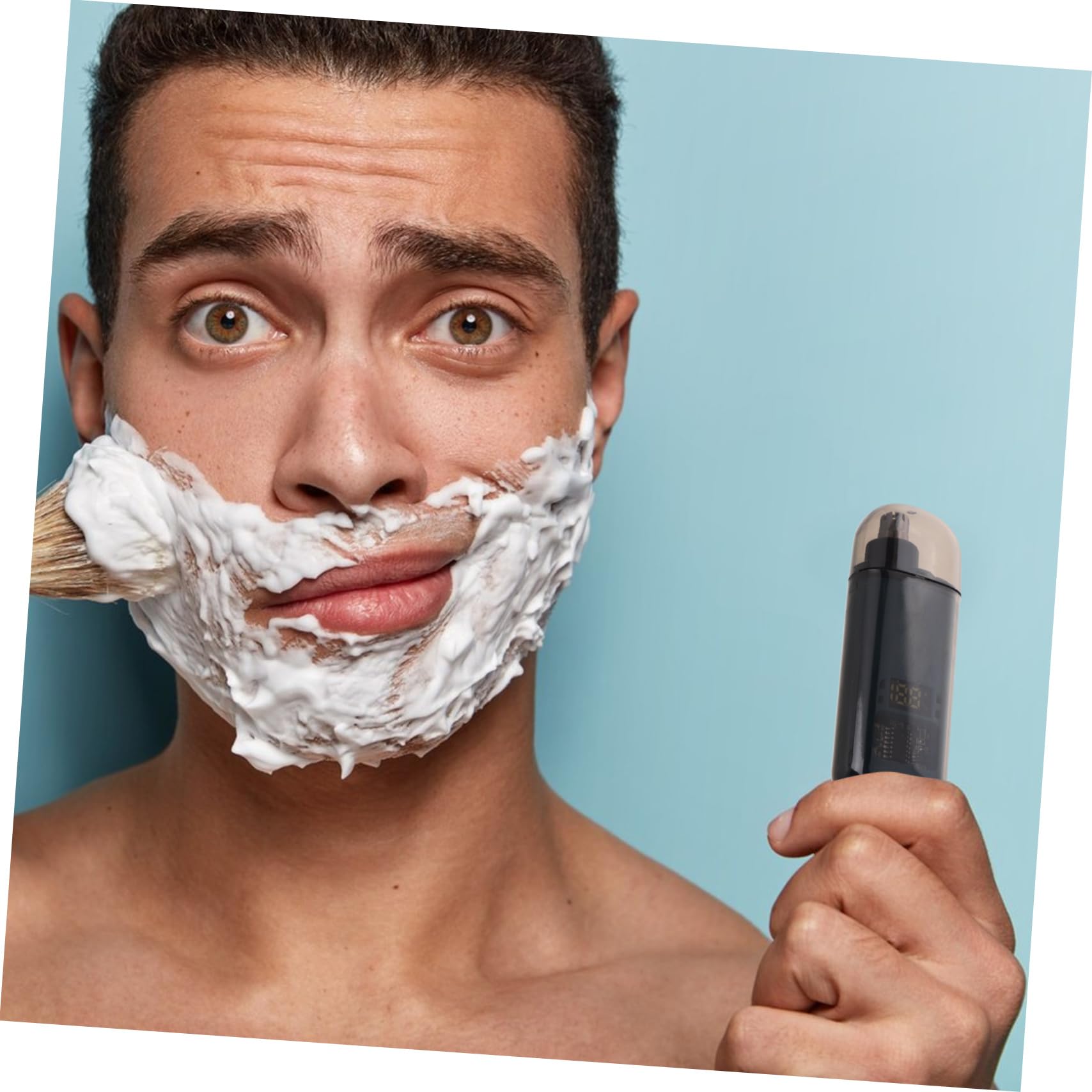 Electric Nose & Beard Trimmer for Men - Rechargeable Mustache Trimmer & Nasal Hair Remover with Hair Scissors | Mens Grooming Kit | Perfect for Travel, Home & Office Use (Blue)
