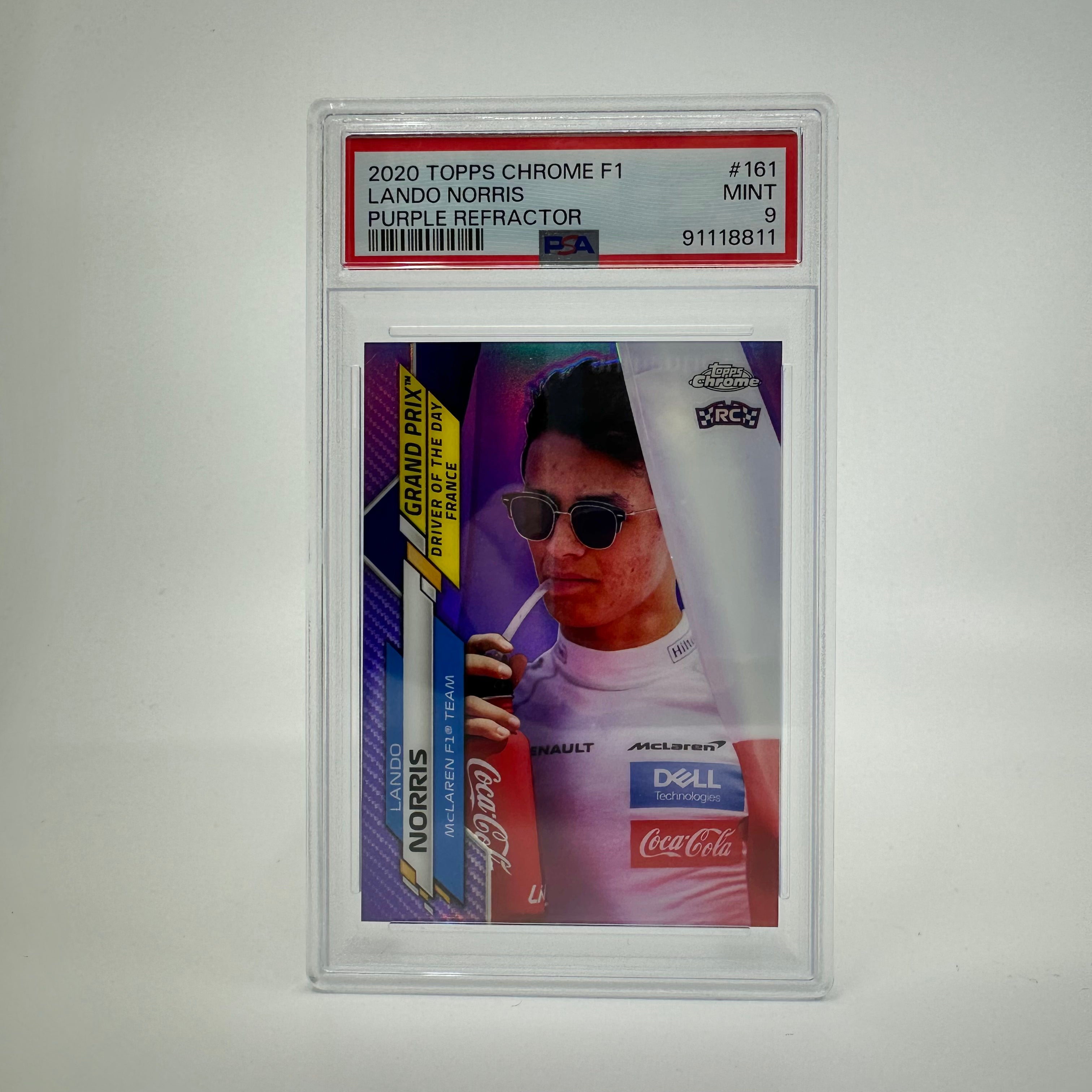 PSA 9 Lando Norris #161 2020 Topps Chrome 160/399 - Rare F1 Racing Card for Collectors & Fans, Perfect for Display & Investment