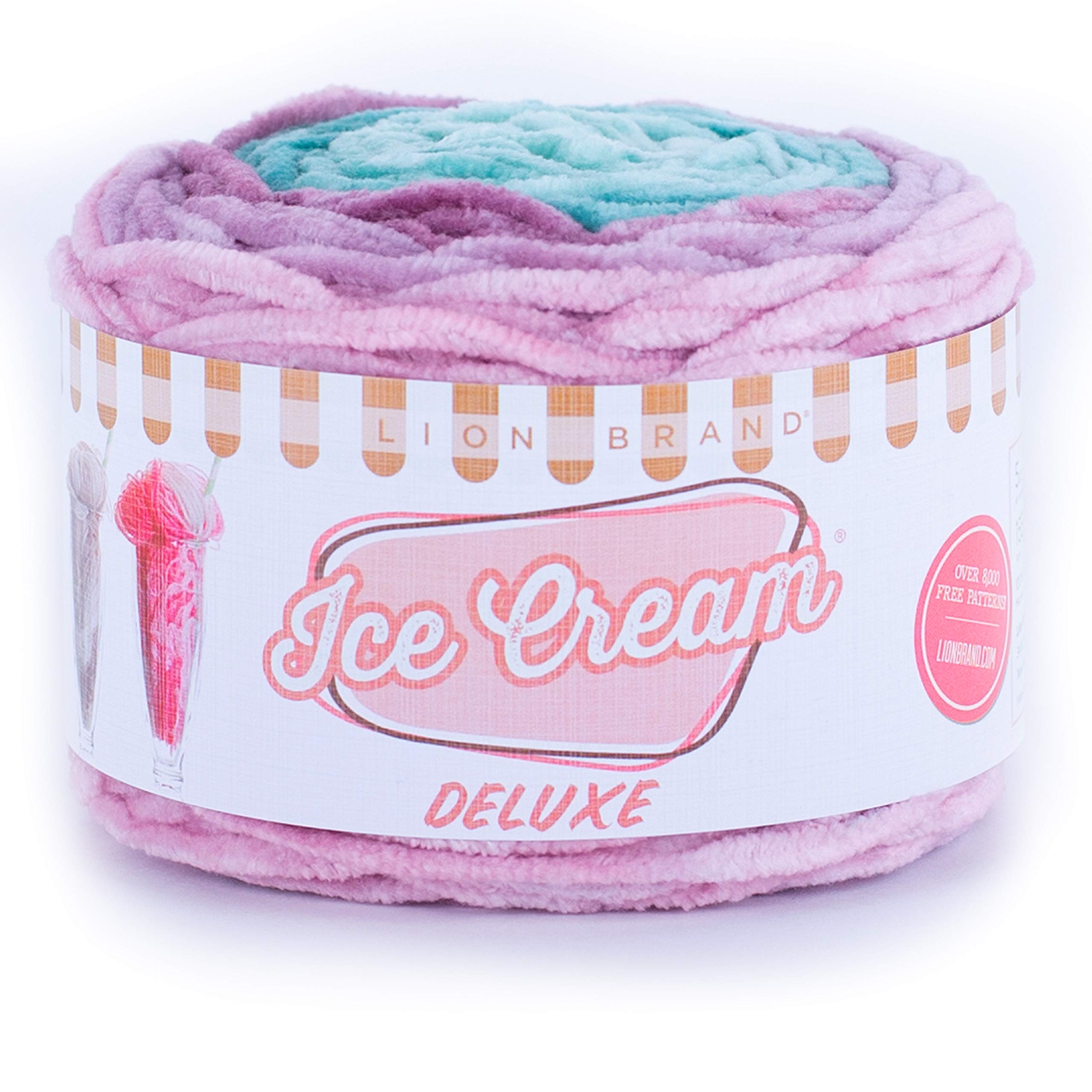 Lion Brand Yarn Ice Cream Deluxe Yarn - Emerald Isle Color | Soft & Chunky Knitting Yarn for Scarves, Hats & Blankets | Premium Acrylic Blend for Cozy DIY Projects