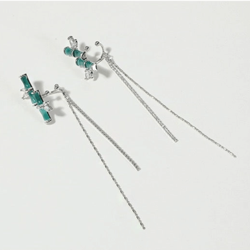Lucky Bamboo Ear Cuff with Tassel - Asian Inspired Boho Jewelry for Women | Perfect for Festivals, Weddings & Everyday Wear (E3C07)
