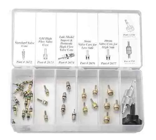 AC Valve Core Assortment Kit with Tools - 2680 Pieces for HVAC, Refrigerator, and Air Conditioning Repair | Complete Repair Set for Professionals & DIY