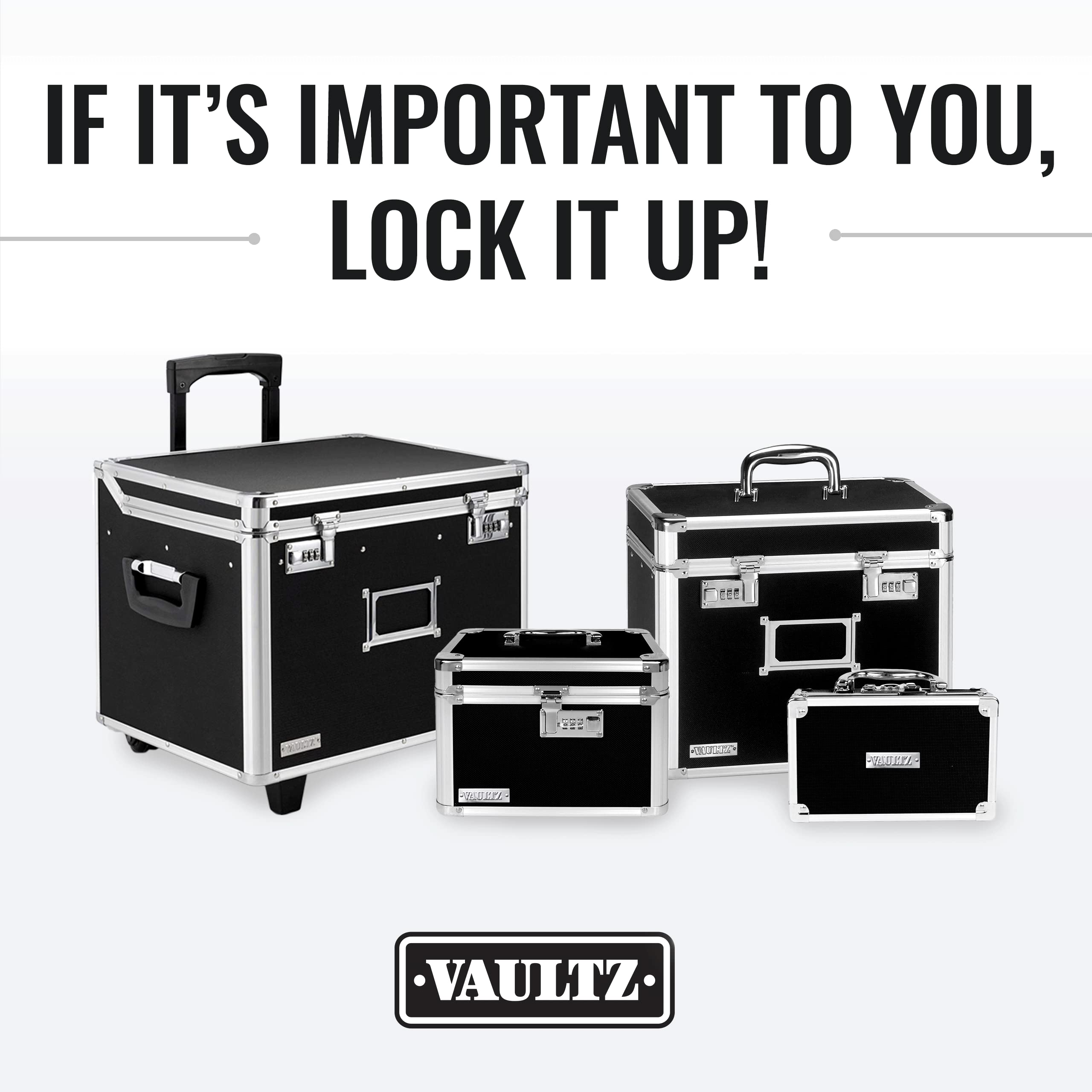 Vaultz Combination Lock Box - Secure Storage Safe with Key & Combo Lock (10