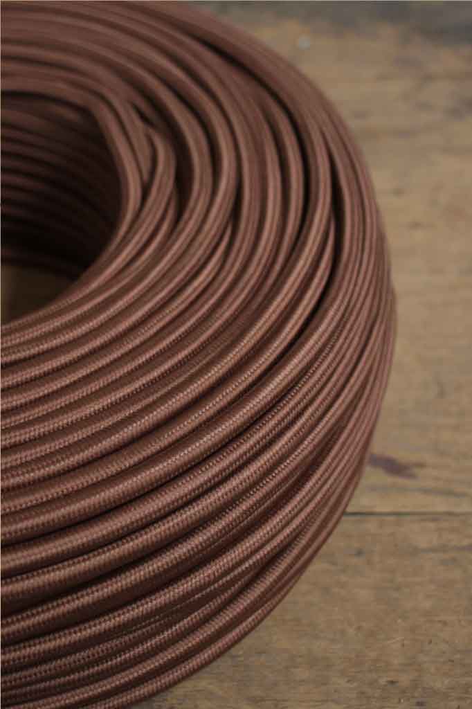 3 Core Braided Brown Light Cord - Durable Insulated Electrical Cable for Home Lighting, DIY Projects, and Outdoor Decor