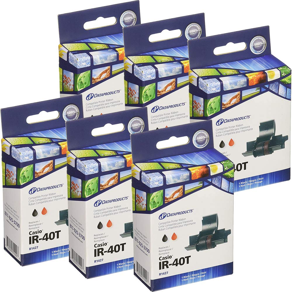 6-Pack DATAPRODUCTS R1427 Compatible Ink Rollers - Red & Black Refill Cartridges for Calculators | Office Supplies Replacement for Smooth Printing | Perfect for Receipts, Invoices & Financial Documents