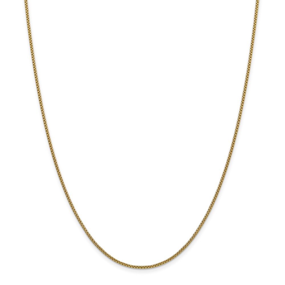 14K Yellow Gold 1.5mm Round Box Chain Necklace with Secure Lobster Clasp - Dainty Minimalist Jewelry for Women, Perfect for Layering, Everyday Wear & Special Occasions