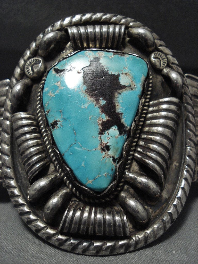 157 Gram Opulent And Crazy Vintage Navajo Turquoise Native American Jewelry Silver Bracelet