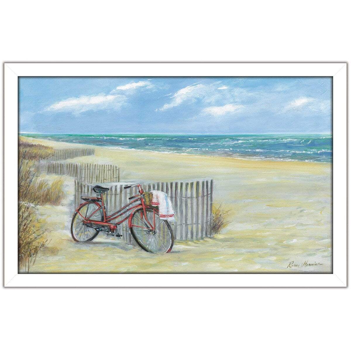 Bike to the Beach by Ruane Manning - Premium Acrylic Wall Art Print for Home & Office Decor - Perfect for Living Rooms, Bedrooms and Beach House Interiors