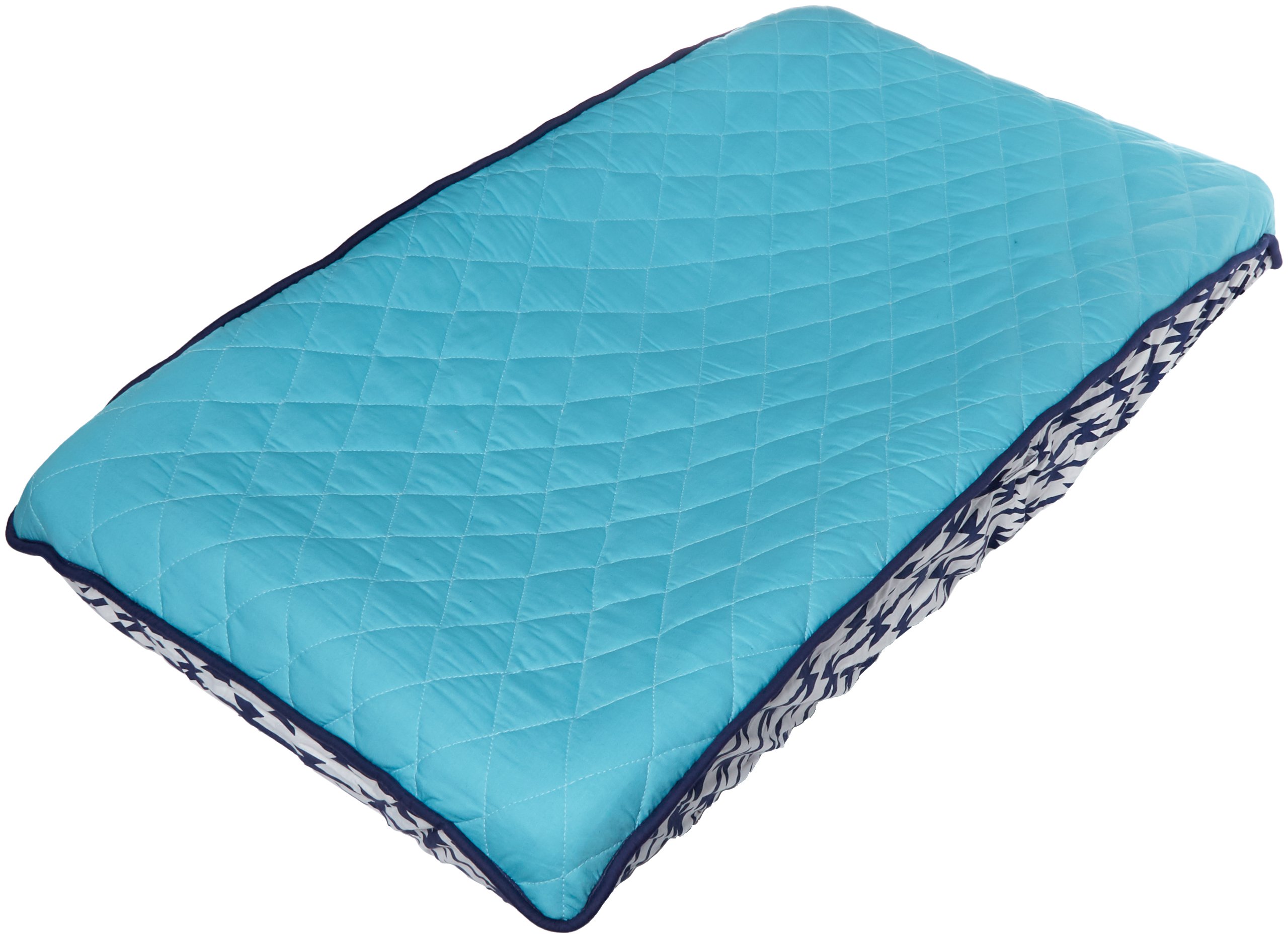 Bacati Liam Aztec Solid Aqua Navy Quilted Changing Pad Cover - Soft Waterproof Baby Changing Table Pad Cover for Nursery, Diaper Station & Travel