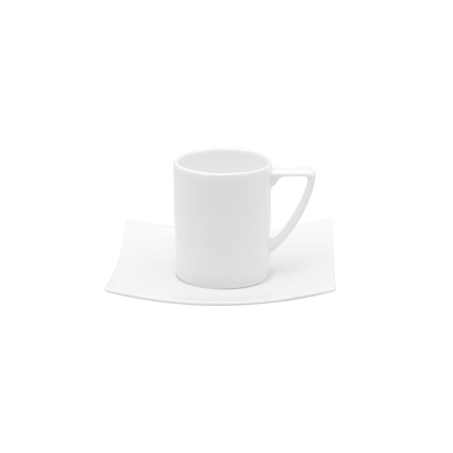 Premium Red Vanilla Extreme Espresso Cup and Saucer Set - 6-Piece White Porcelain Coffee Cups (3 oz) for Home, Cafe & Restaurant Use