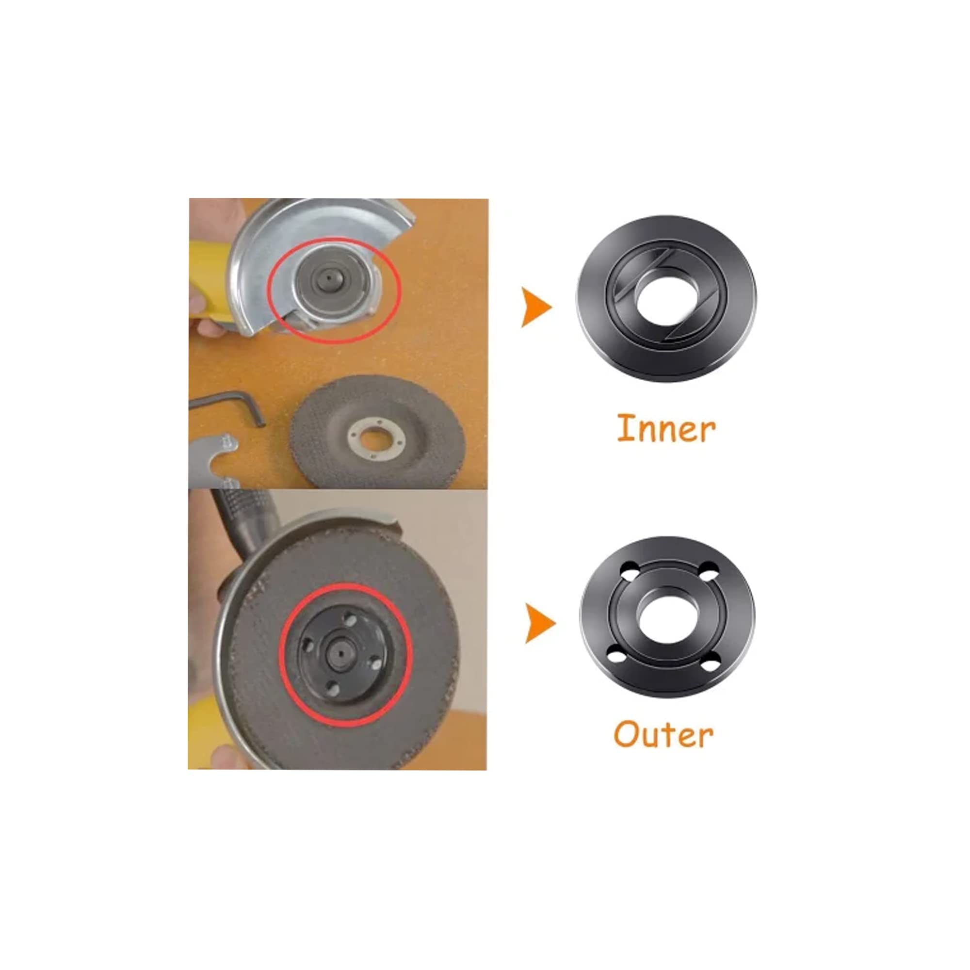 Metal Angle Grinder Wrench Spanner 5/8-11 Lock Nut Tool for Dewalt, Makita, Bosch, Black & Decker, Ryobi 4.5