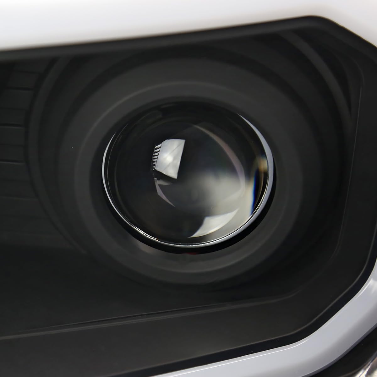 Spec-D Tuning Black Projector Headlights with LED Bar - Compatible with 2012-2015 Toyota Tacoma - Left & Right Headlight Assembly - Upgrade for Off-Road & Night Driving