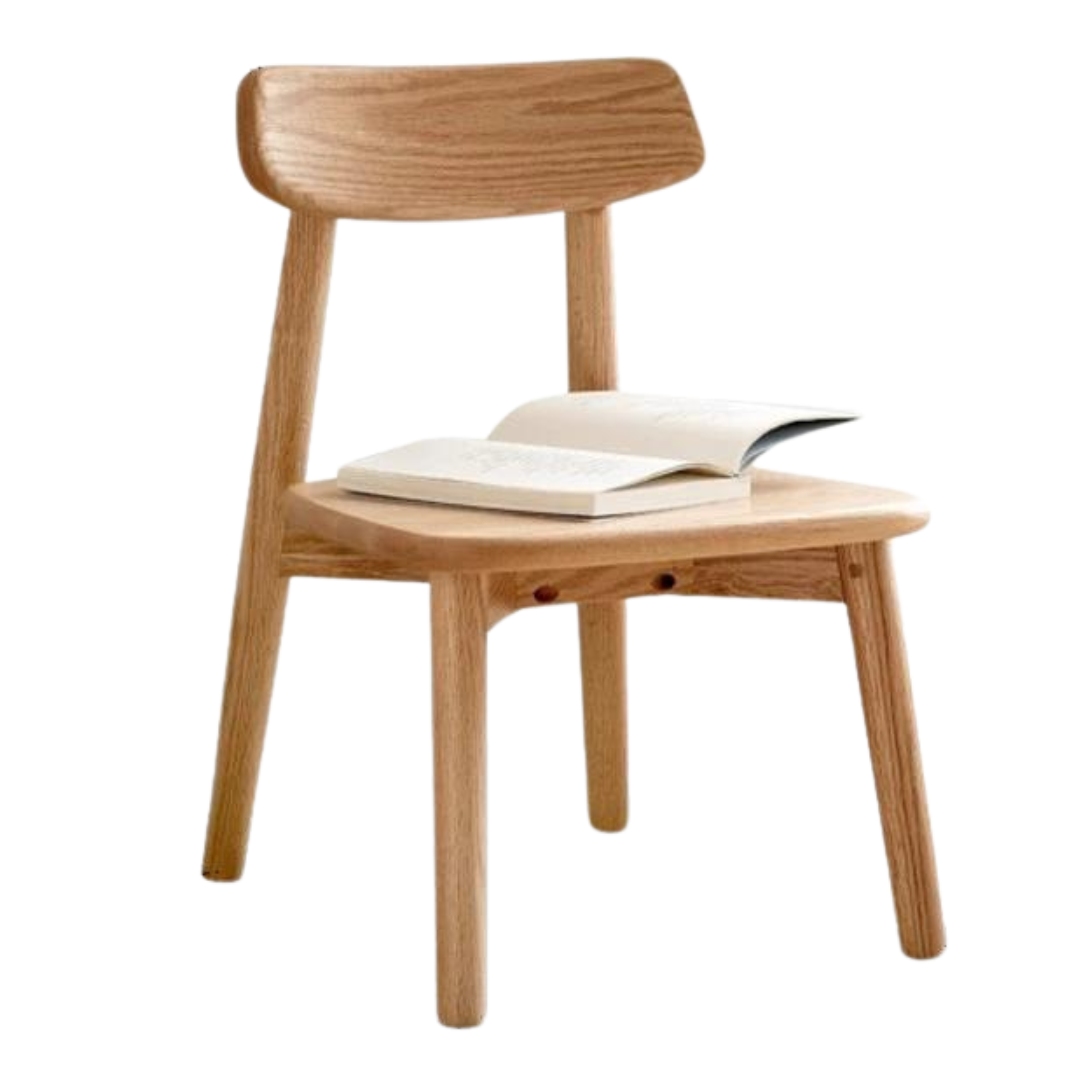 13.7х15.3х20.4 inch / 35х39х52.5 cm / Natural wood color / small backrest stool