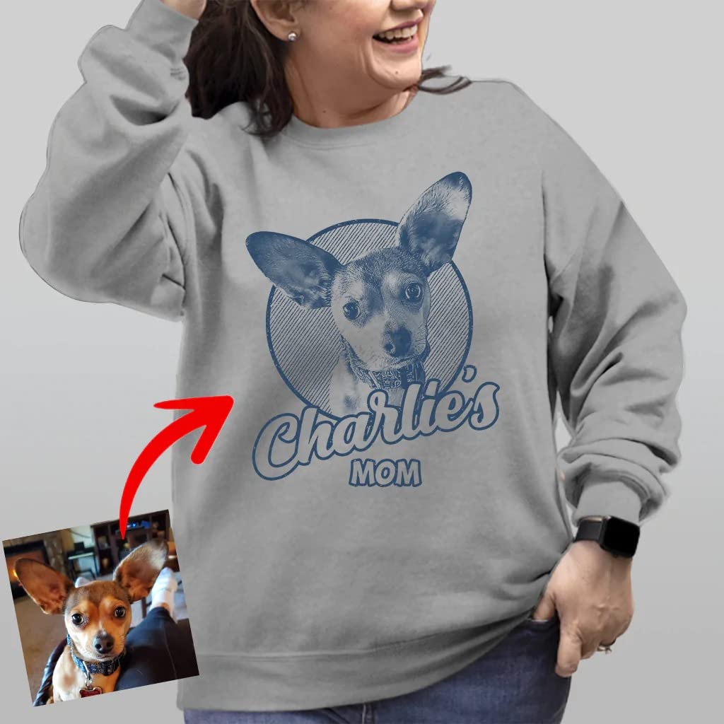 Pawarts Custom Dog Sweatshirt - Personalized Dog Dad & Dog Mom Shirt for Men & Women | Cozy Long Sleeve Pet Lover Apparel for Casual Wear & Dog Walks