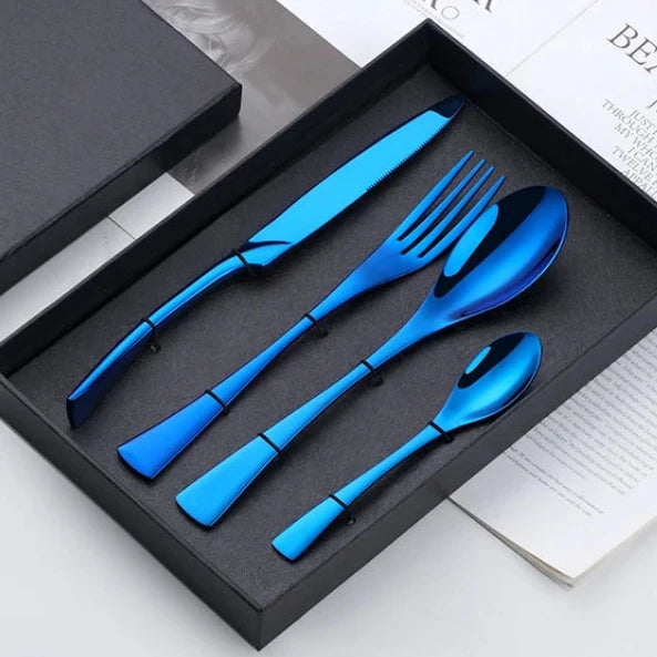 Premium Fire Rainbow Stainless Steel Serving Utensils Set - 5-Piece Kitchen Tools for Cooking, BBQ, Buffet & Party Serving - Durable & Stylish Serving Spoons, Tongs & Ladle for Home & Restaurant Use