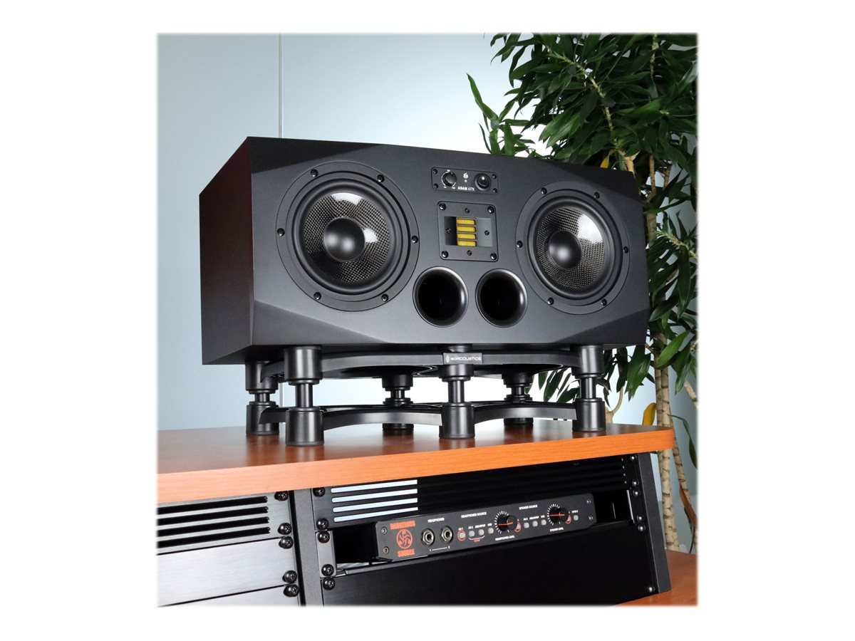 IsoAcoustics ISO 430 Studio Monitor Isolation Stands - Reduce Vibrations & Improve Sound Clarity for Home & Professional Audio Setups - Perfect for Music Production, DJing, and Home Theater Systems