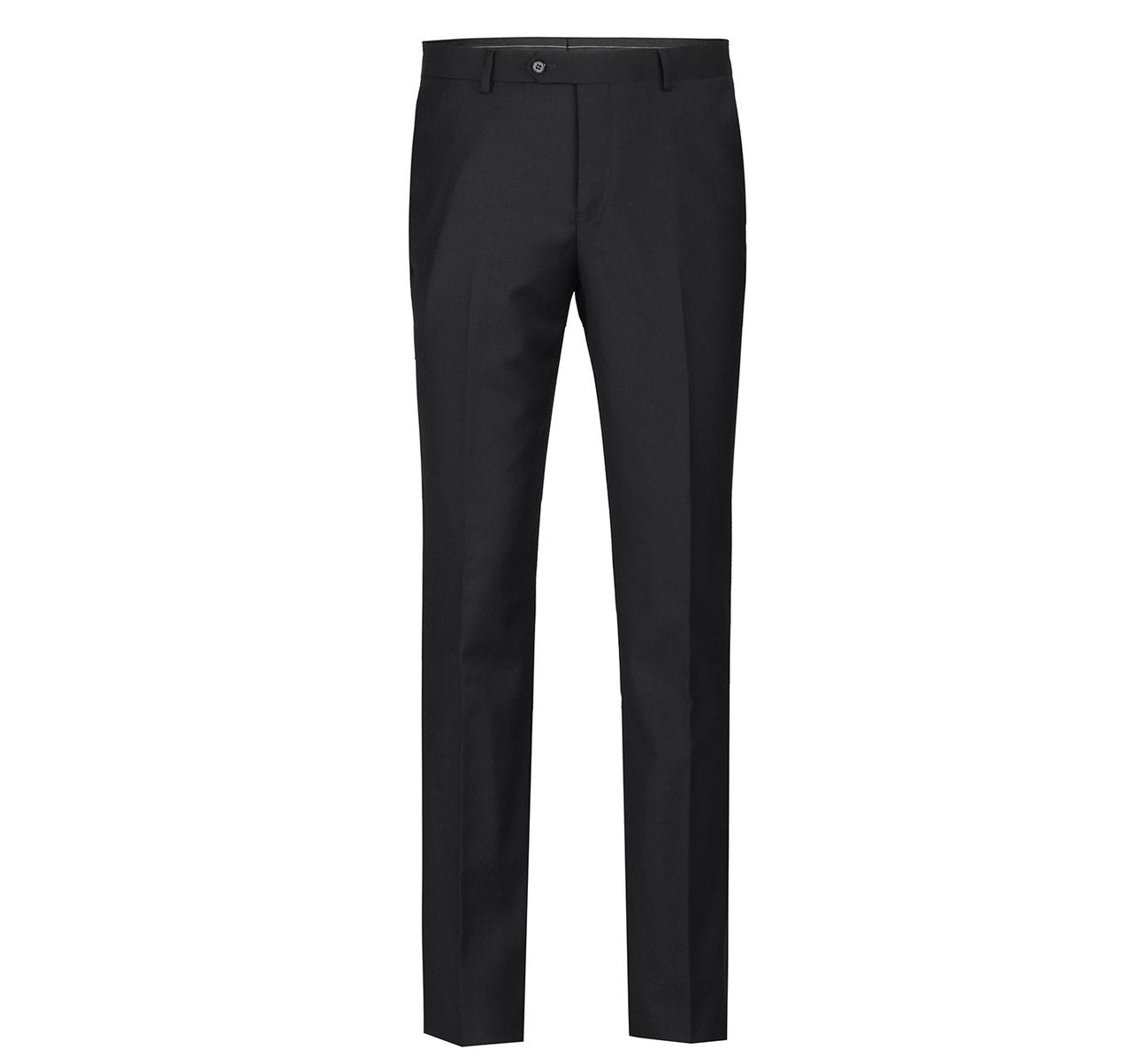 Alessandro Vitello by Renoir Black 2-Piece Slim Fit Notch Lapel Wool Suit for Men | Formal Business Attire & Wedding Outfit | Premium Italian Wool Blend