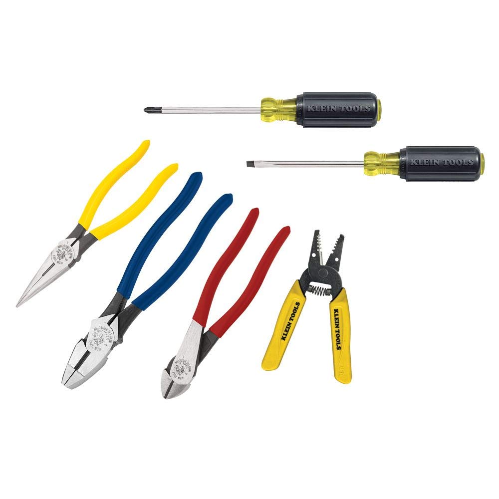 Klein Tools 92906 6-Piece Tool Set for Home & Apprentice - Pliers, Wire Stripper, Screwdrivers | DIY & Electrical Repairs