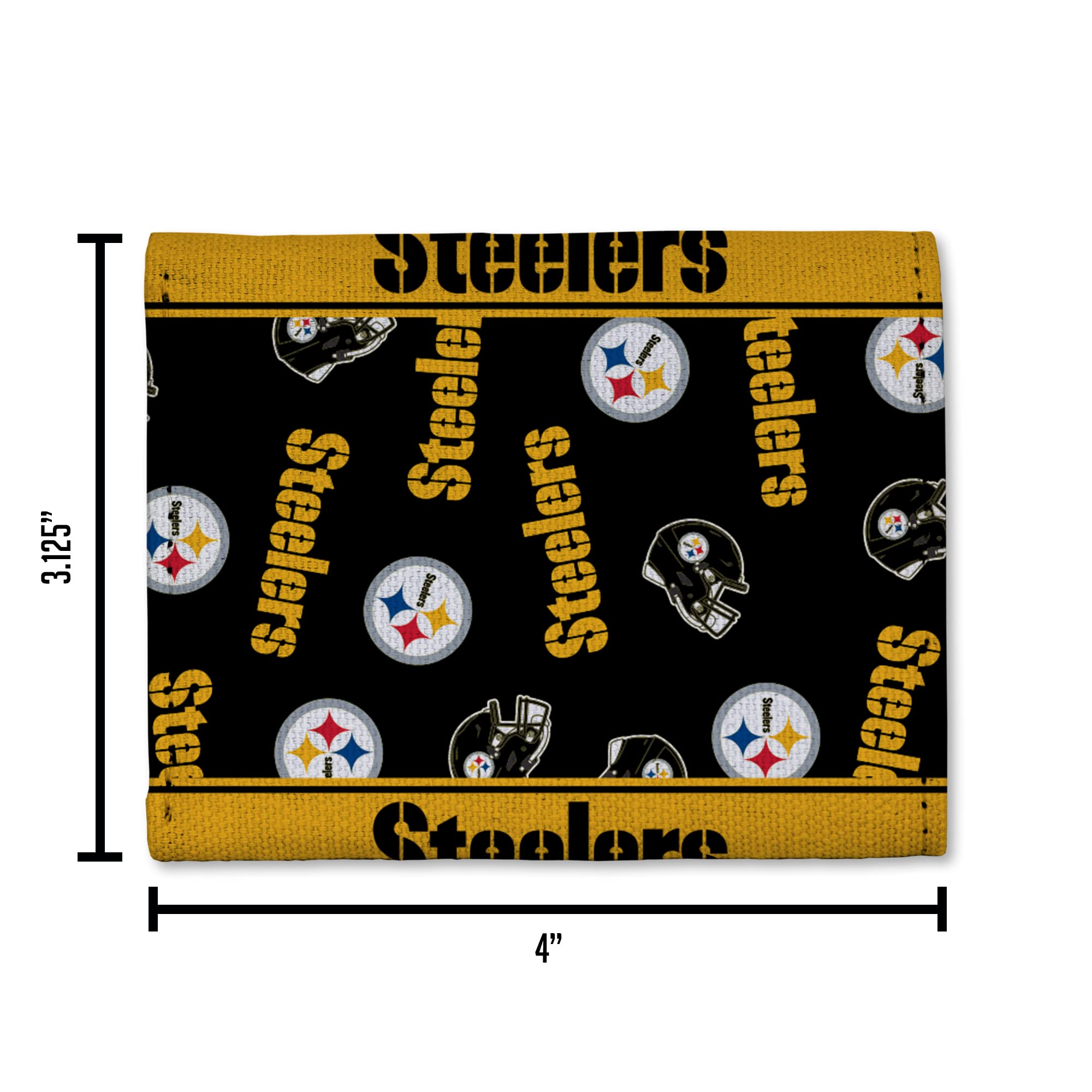 NFL Canvas Trifold Wallet for Men - Officially Licensed Football Team Logo Design - Durable RFID Blocking Bifold Wallet - Perfect Gift for Sports Fans & Game Day Accessories
