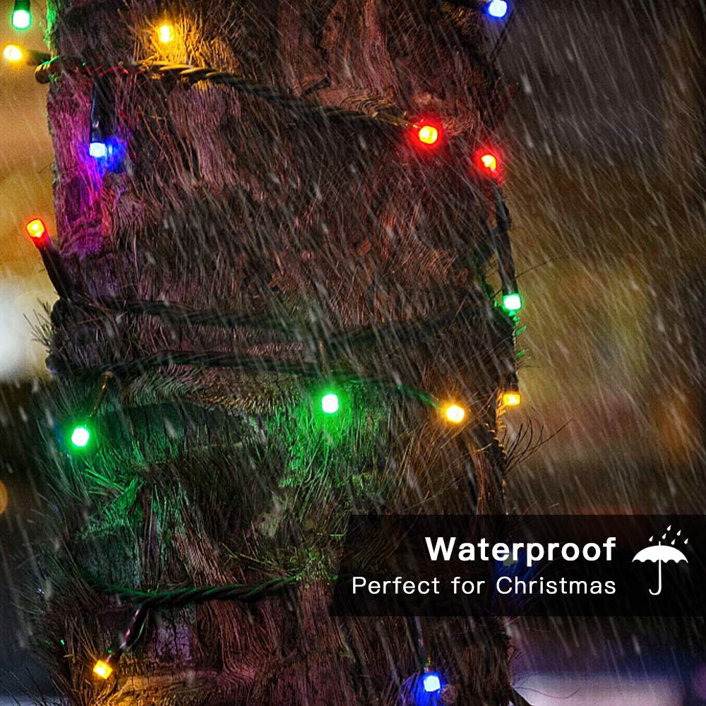 Techip 108FT 300LED Christmas String Lights - Outdoor Indoor Waterproof Fairy Lights with Memory Function, 8 Lighting Modes, Extendable Green Wire - Perfect for Xmas Tree, Holiday Party, Garden, Wedding, Patio & Home Decor