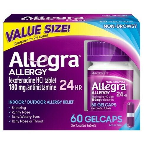 Allegra 24-Hour Allergy Relief Gelcaps - Fast-Acting Antihistamine for Indoor & Outdoor Allergies - Perfect for Seasonal Allergies, Hay Fever & Pet Allergies at Home, Work or Travel