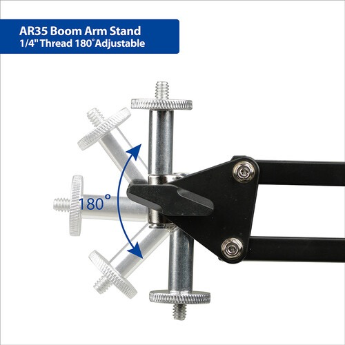 Phottix AR35 Adjustable Desktop Boom Arm Stand for Microphone, Podcast & Streaming - Perfect for Home Studio, Gaming & Office Setup