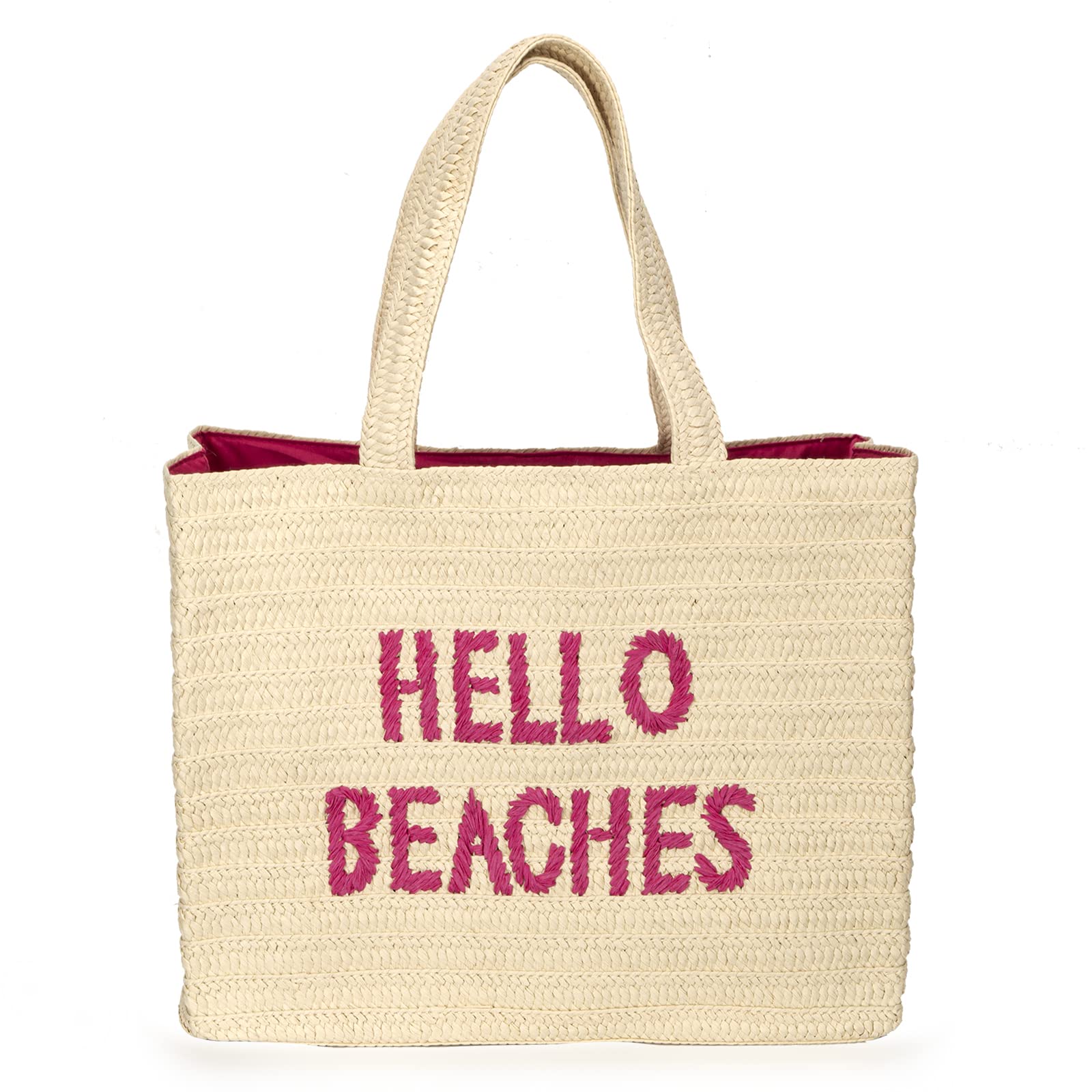 2025 Trendy Straw Beach Tote Bag for Women - Large Packable Vacation Beach Bag | Perfect for Poolside, Seaside & Summer Travel Accessories