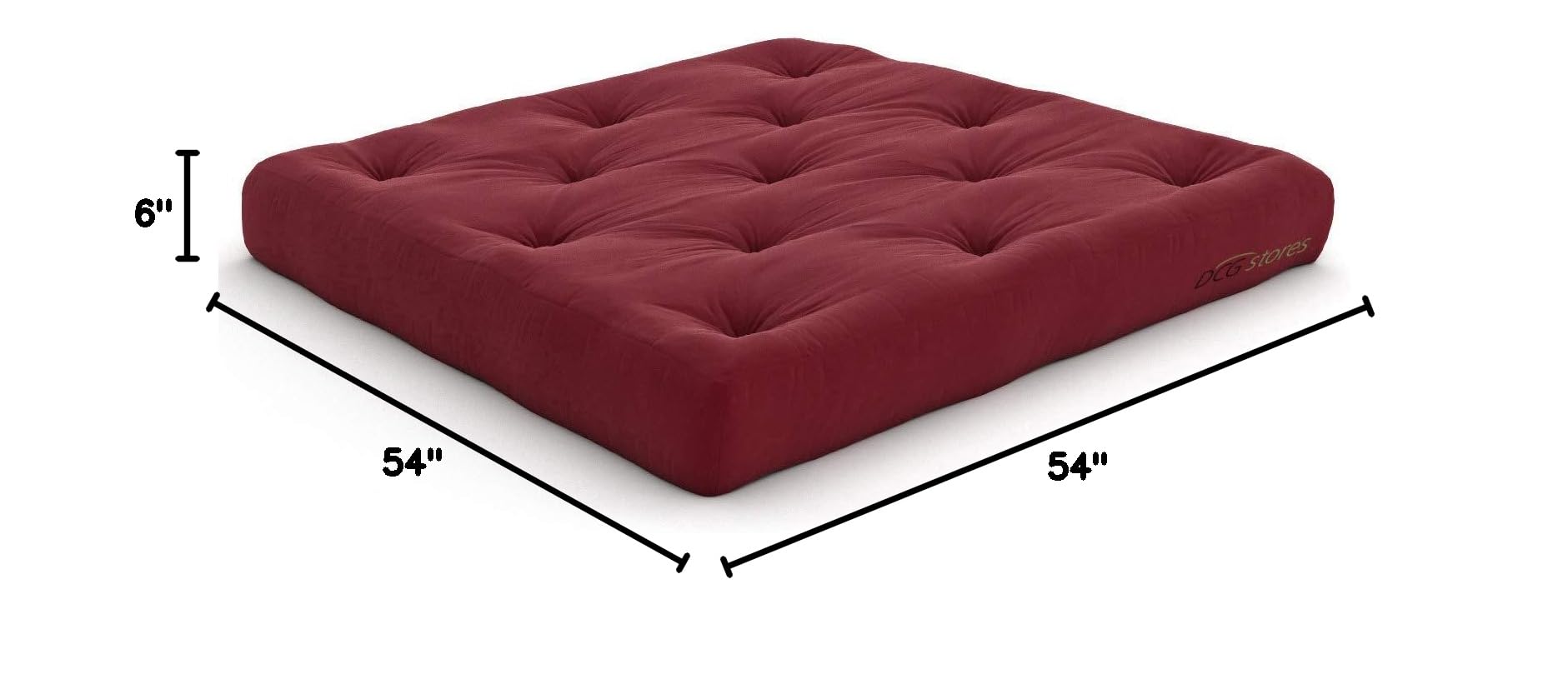Nirvana Futons 6-Inch Comfort Loveseat Futon Mattress - Burgundy Twill - Made in USA - Perfect for Small Spaces, Guest Rooms & Dorm Rooms