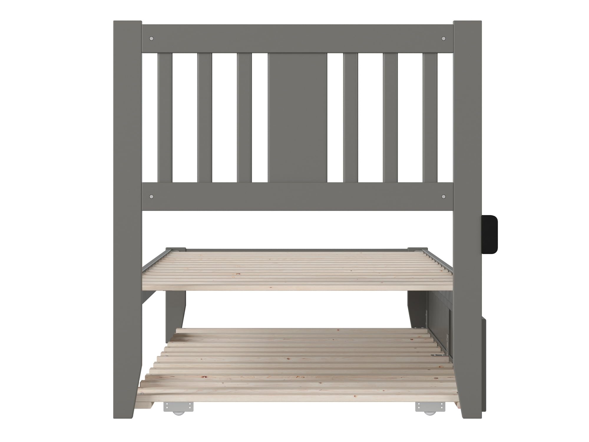 AFI Tahoe Twin XL Platform Bed with Twin XL Trundle & USB Charger - Space-Saving Grey Wooden Bed Frame for Small Rooms, Guest Bedrooms & Dorm Rooms